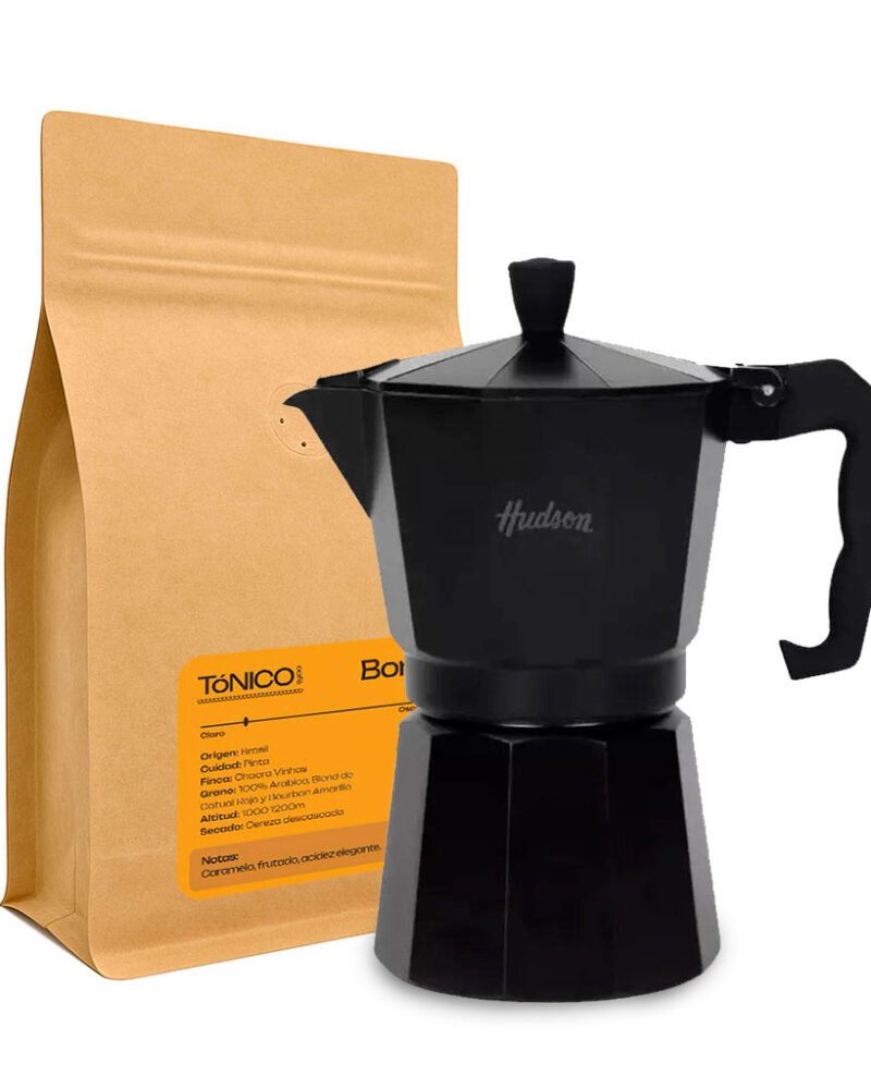 Cafetera Moka 6 tazas + bolsa de café 250grs