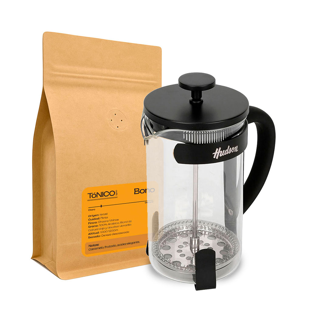 Cafetera Prensa Francesa - 600ml + bolsa de café 250grs